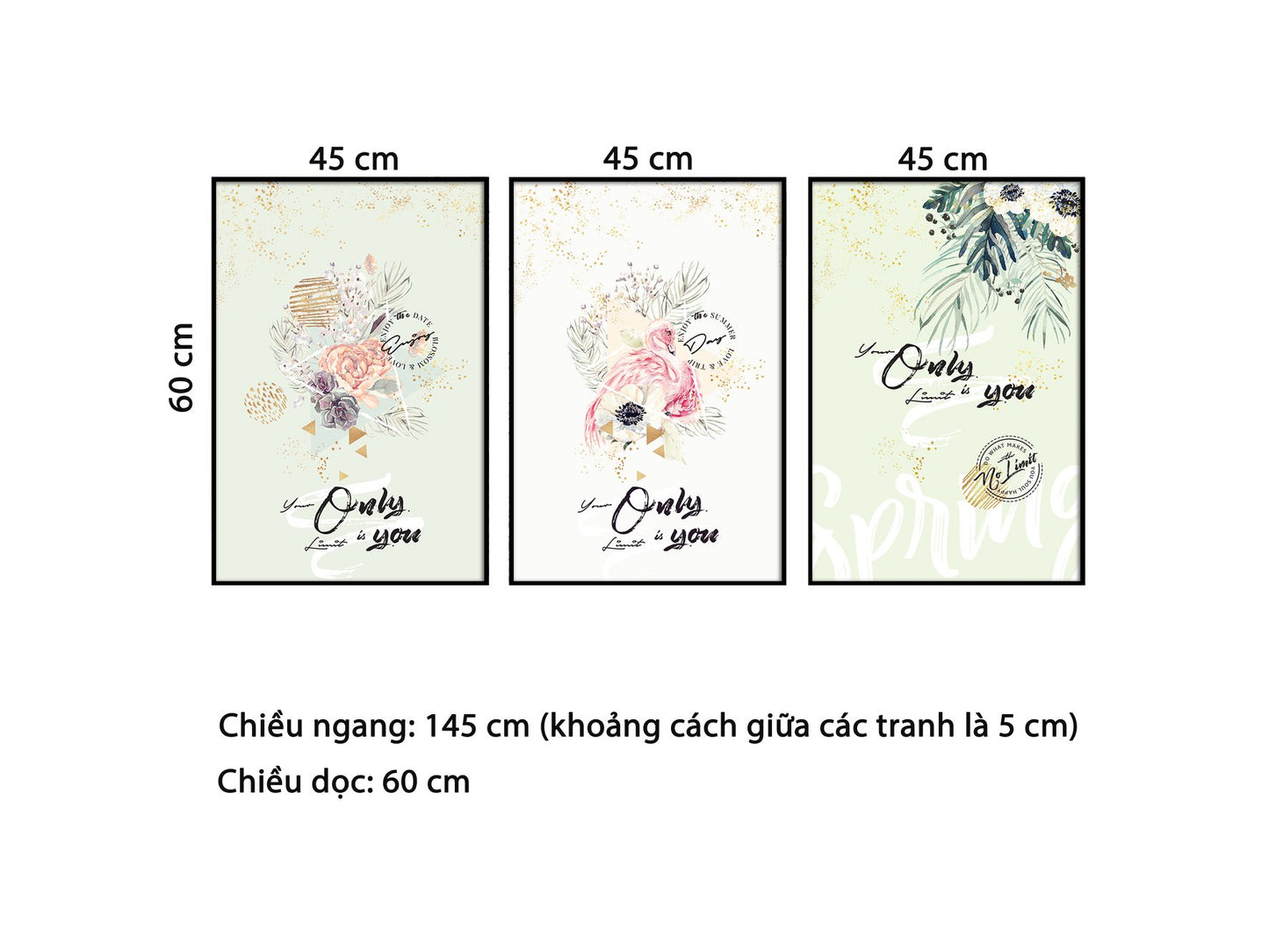 Bộ 3 Tranh Vẻ Đẹp Nhẹ Nhàng Của Hoa - HD781