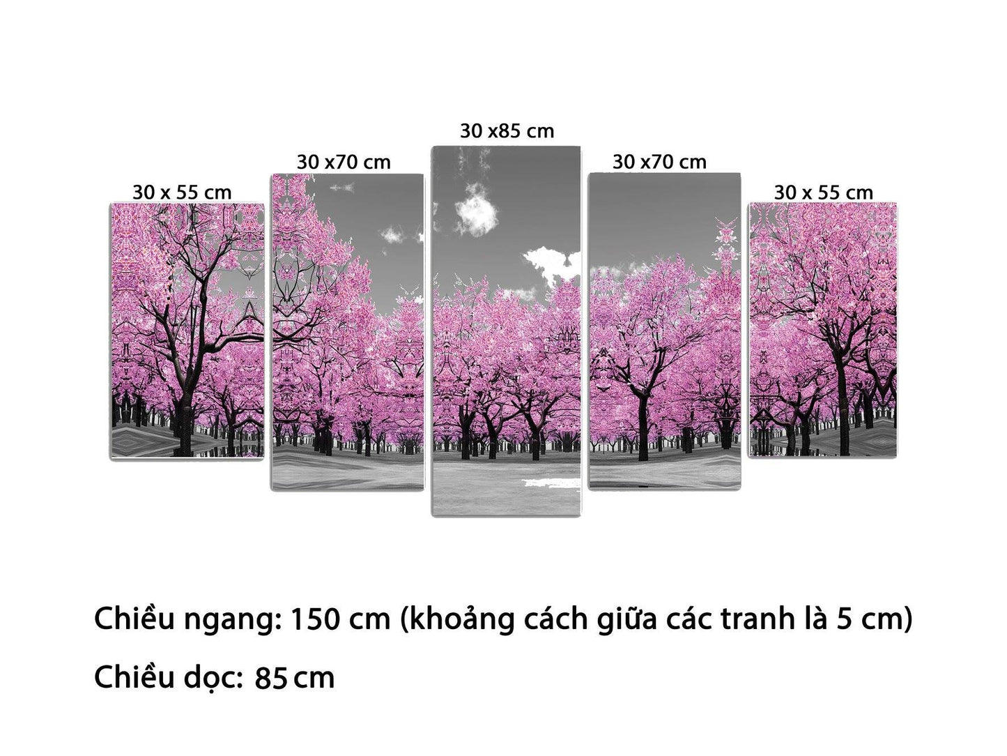 Bộ 5 Tranh Khu Rừng Màu Tím - HD824