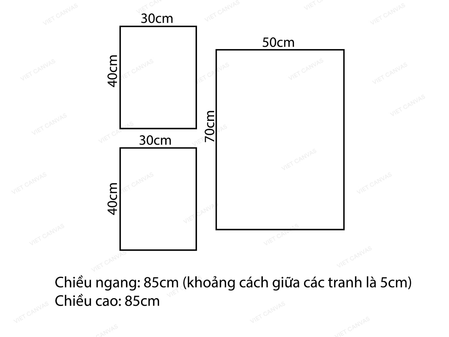 Bộ 3 Tranh Dòng Sông Và Hoa - VV241.1