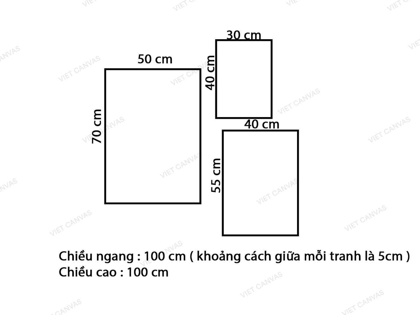 Bộ 3 Tranh Người Và Tảng Đá Trên Bờ Biển - VK578.1