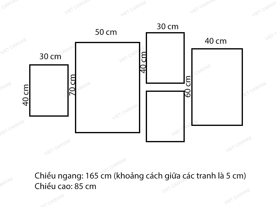 Bộ 5 Tranh Lá Cây Xanh - VB695