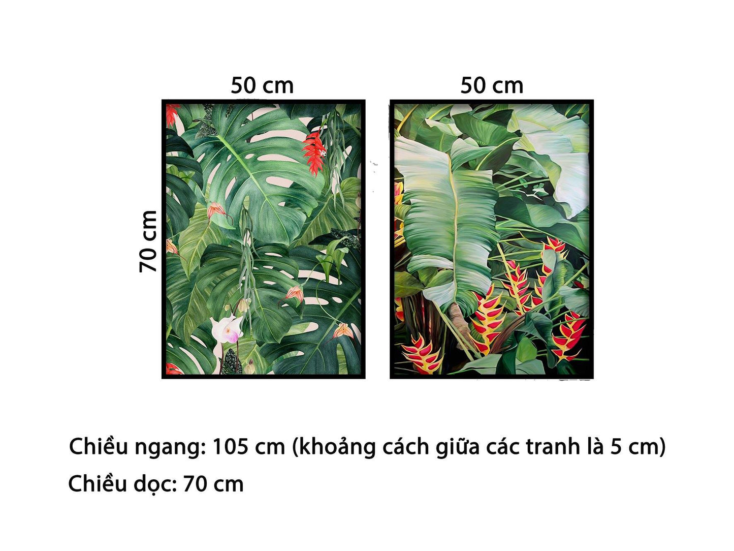 Bộ 2 Tranh Rừng Lá Cây Xanh - HD819