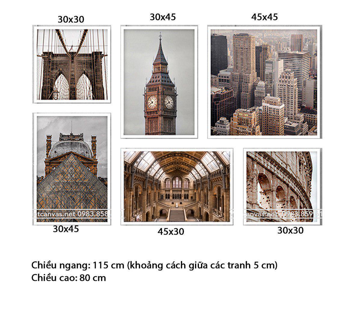 Bộ 6 Tranh Những Kì Quan Thế Giới - HD414