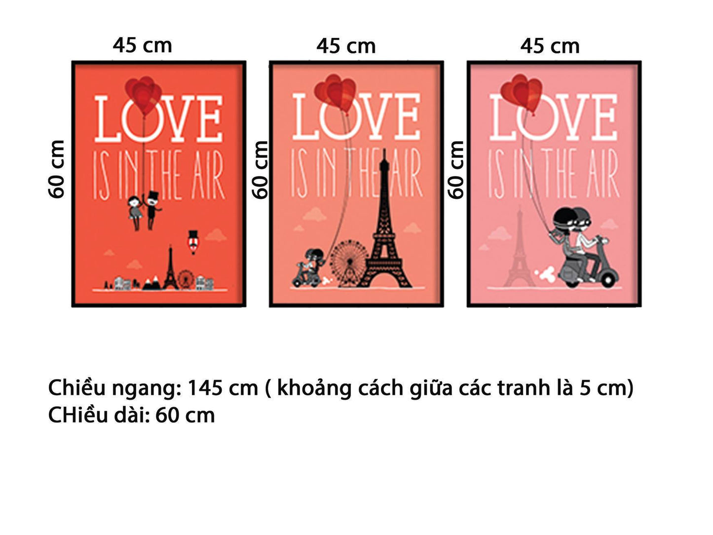 Bộ 3 Tranh Tháo Eiffel Và Vòng Quay Mặt Trời - HD860