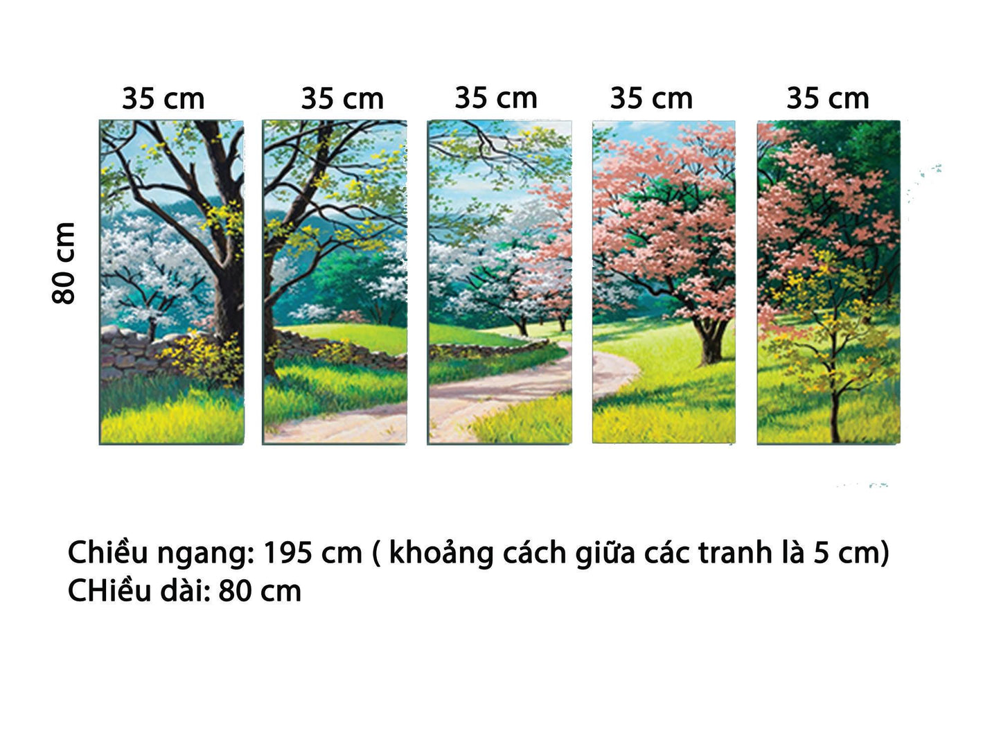 Bộ 5 Tranh Lối Vào Rừng Cây - HD876