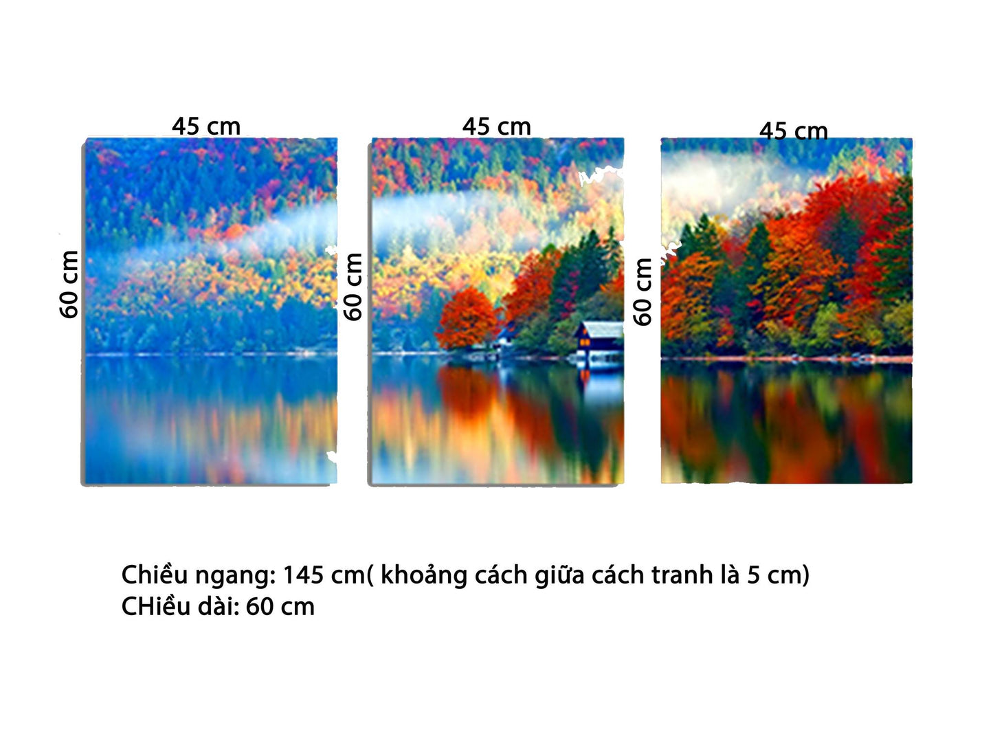 Bộ 3 Tranh Phong Cảnh Đa Sắc - HD853