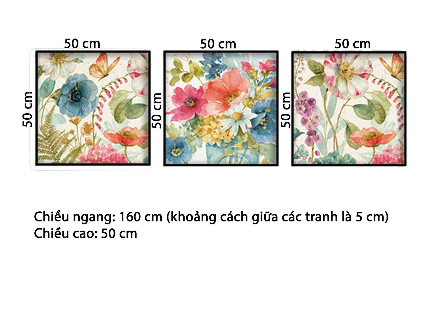 Bộ 3 Tranh Ngàn Hoa Khoe Sắc - HD877