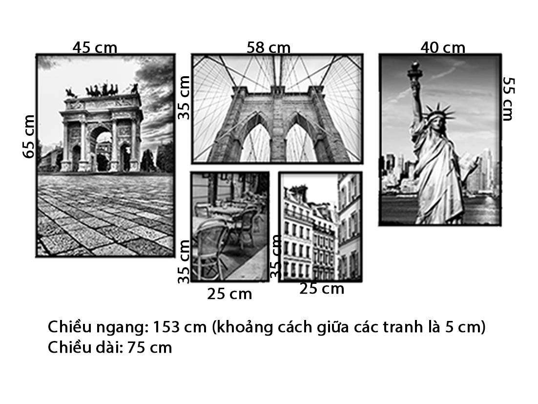 Bộ 5 Tranh Kỳ Quan Thế Giới - HD847