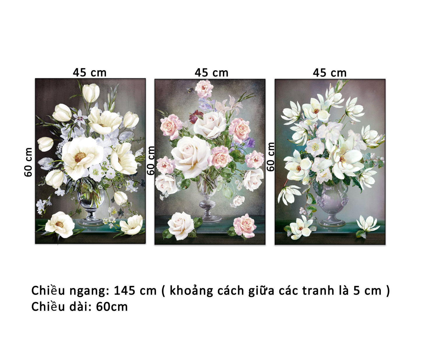 Bộ 3 Tranh Những Lọ Hoa Xinh - HD933