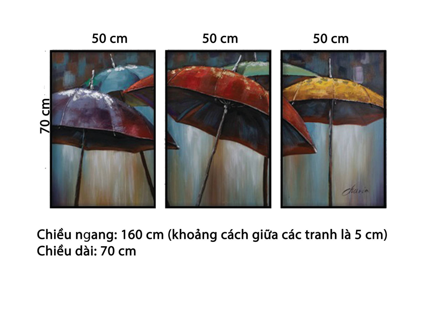 Bộ 3 Tranh Những Chiếc Ô - HD906