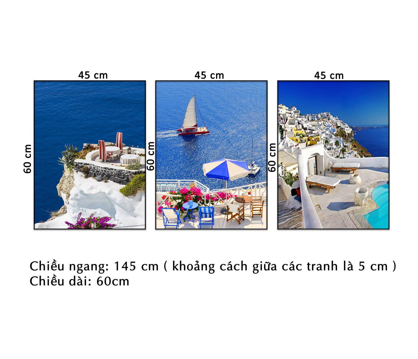 Bộ 3 Tranh Thành Phố Ven Biển - HD943