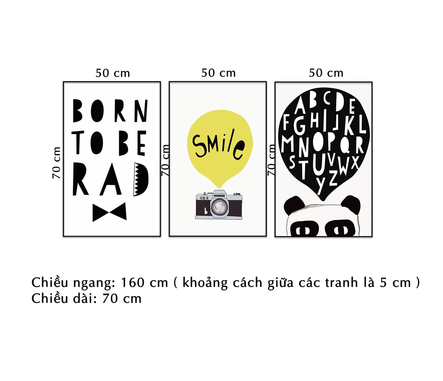 Bộ 3 Tranh Quotes - NT006
