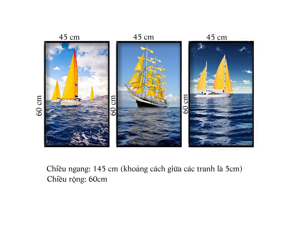 Bộ 3 Tranh Thuyền Và Biển - HD969