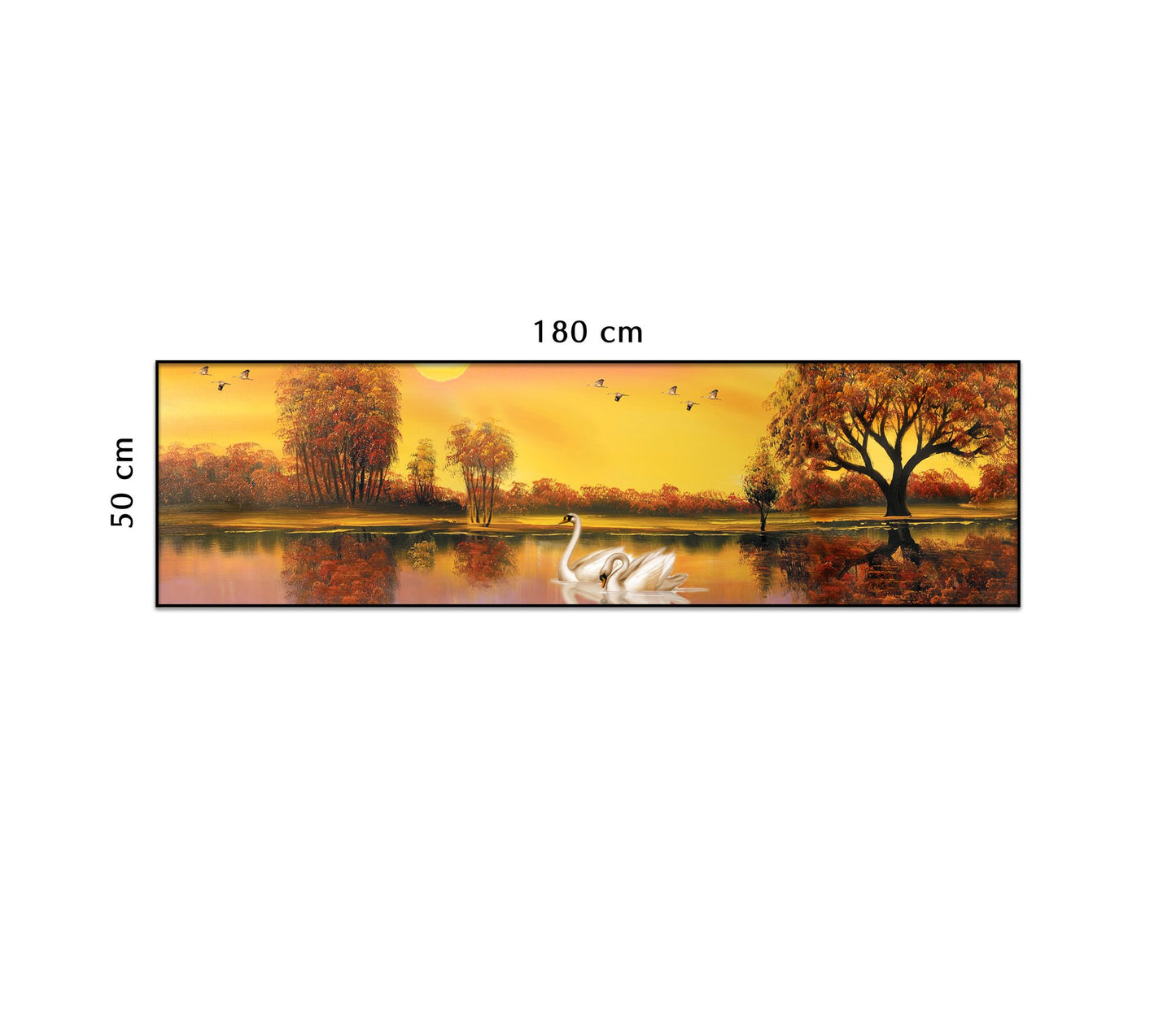 Tranh Thiên Nga Trắng Dưới Buổi Hoàng Hôn - NT030