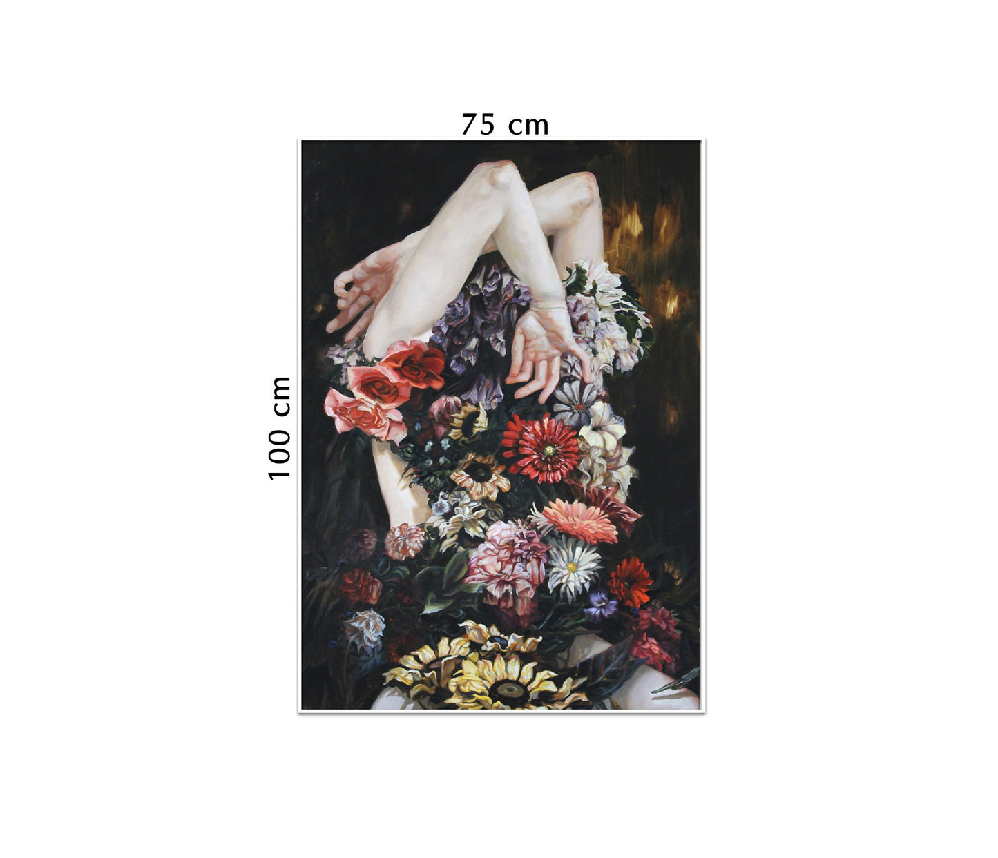 Tranh Cô Gái Bên Hoa Khoe Sắc Ấn Tượng - NT046