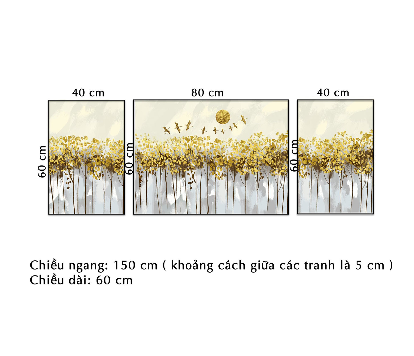 Bộ 3 Tranh Rừng Cây Mùa Thu - NT035