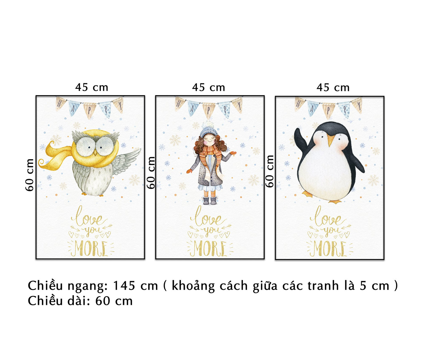 Bộ 3 Tranh Con Vật Ngộ Nghĩnh - NT034