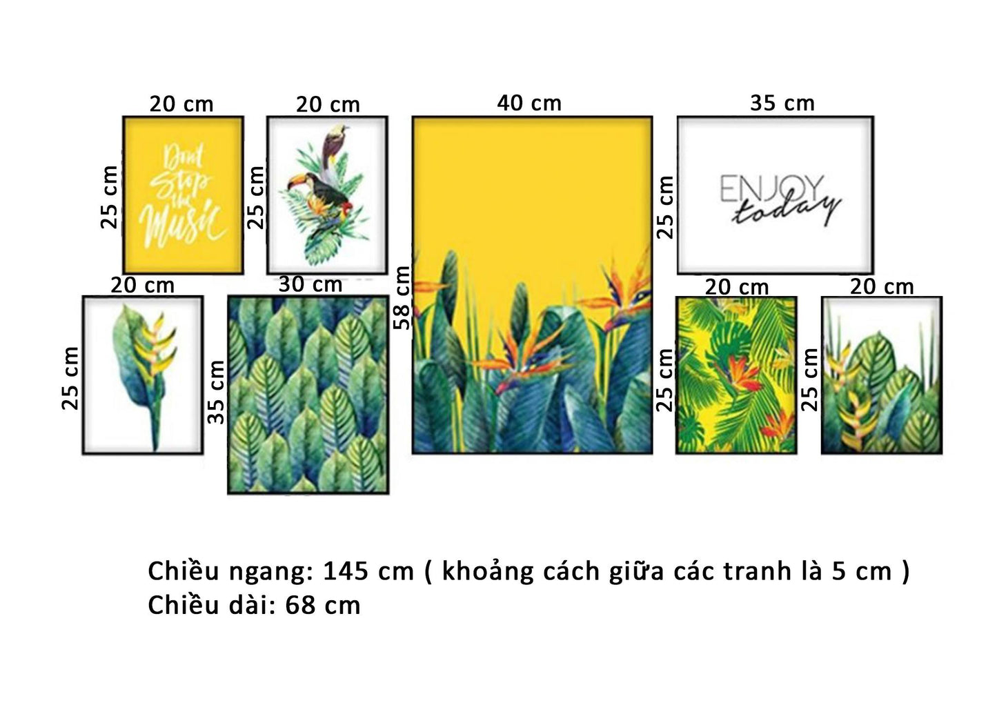 Bộ 8 Tranh Rừng Cây Và Quotes - HD622