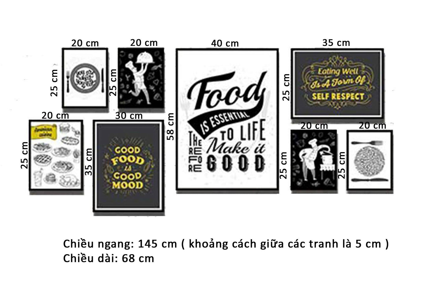 Bộ 8 Tranh Phòng Nấu Ăn Vui Nhộn Và Quotes - HD189