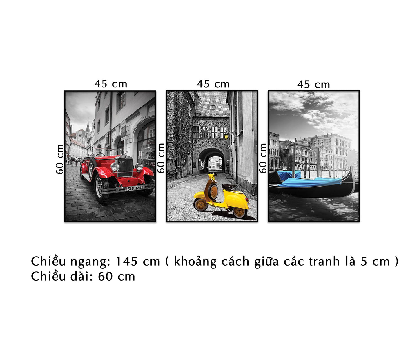 Bộ 3 Tranh Thành Phố Tây Âu - NT197