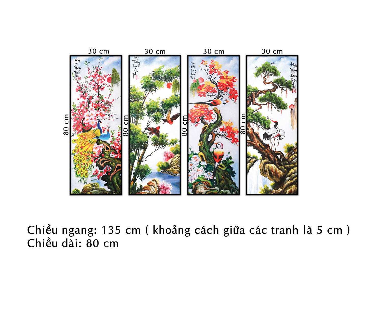 Bộ 4 Tranh Tứ Quý - NT097