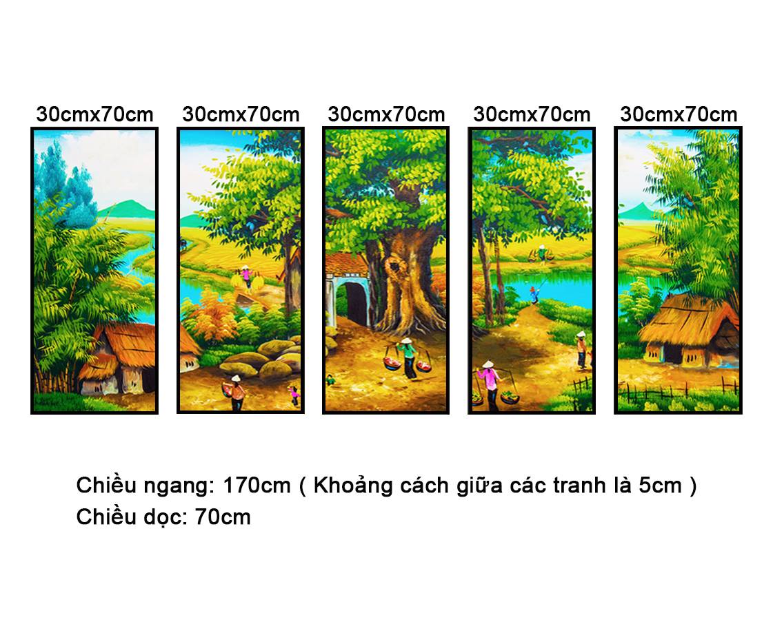 Bộ 5 Tranh Vùng Quê - NT154
