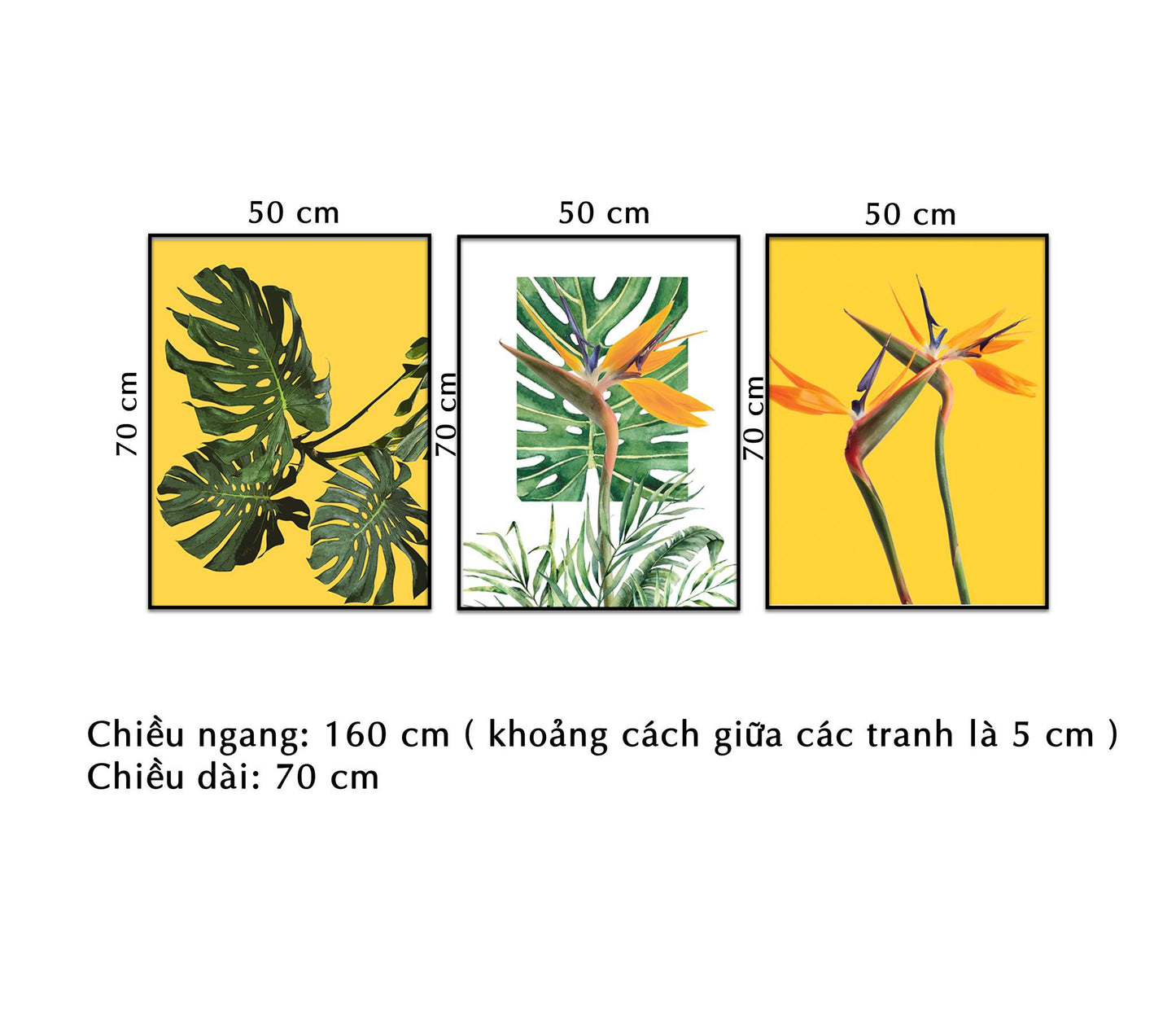 Bộ 3 Tranh Lá Xanh - NT140