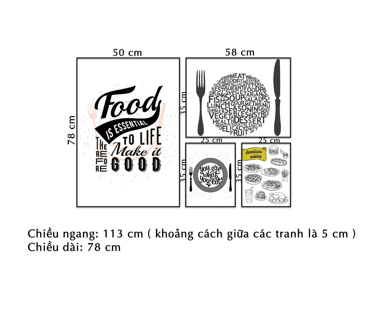 Bộ 4 Tranh Fast Food - NT132