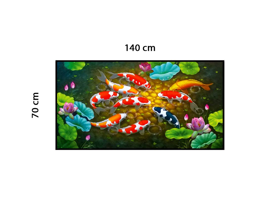 Tranh Chú Cá Bên Hoa Sen - NT127