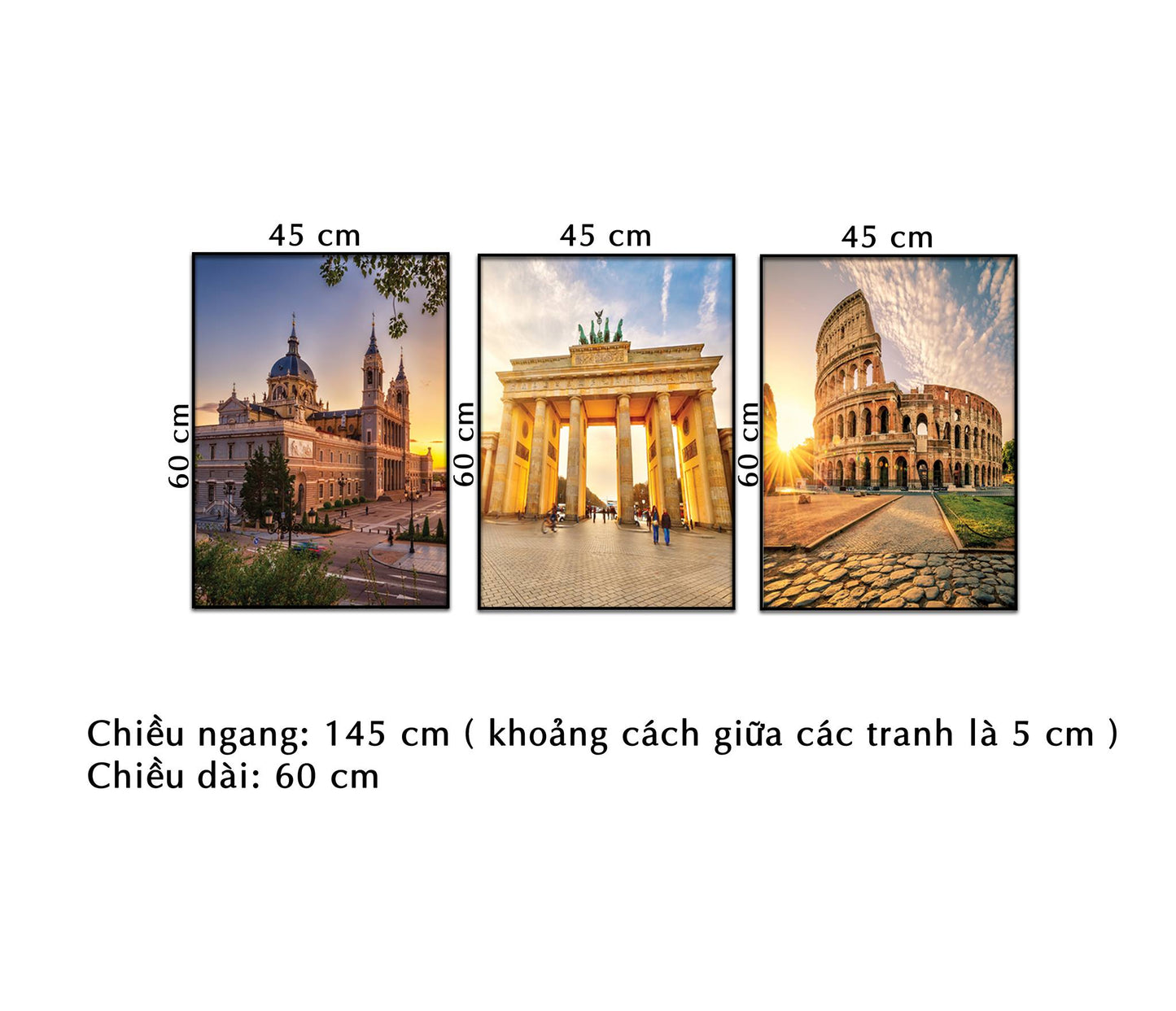 Bộ 3 Tranh Thành Phố Roma - NT219