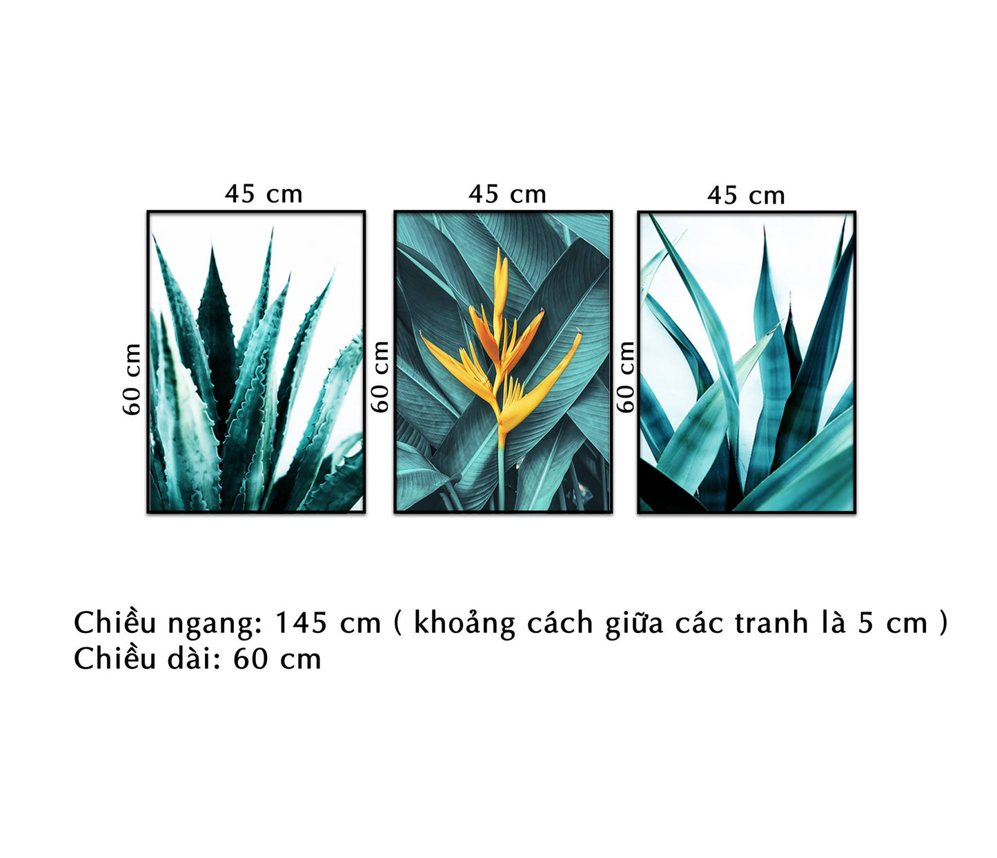 Bộ 3 Tranh Lá Xanh Ấn Tượng - NT184