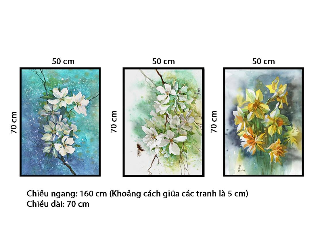 Bộ 3 Tranh Hoa Ấn Tượng - NT149