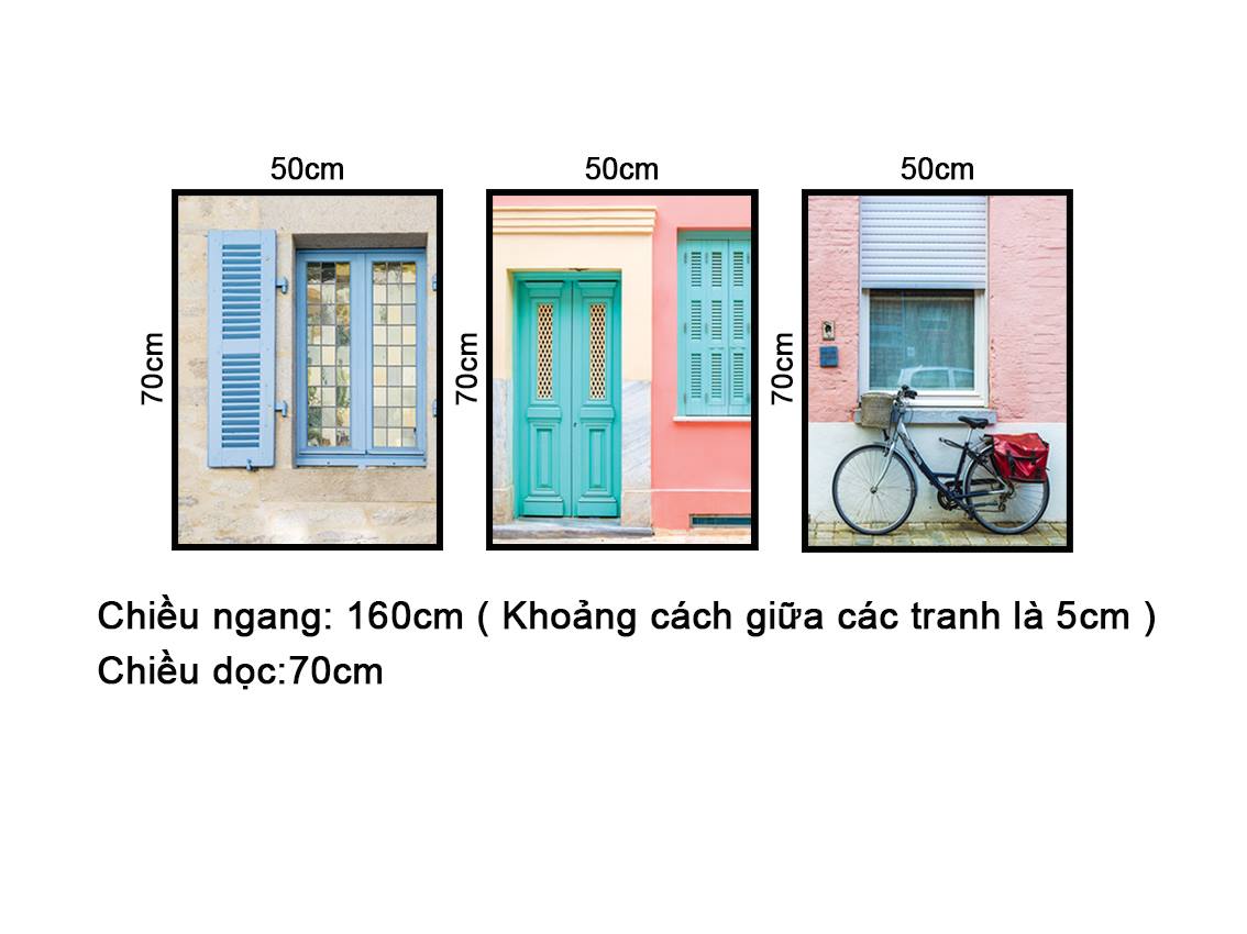Bộ 3 Tranh Khung Cửa Sổ - NT187