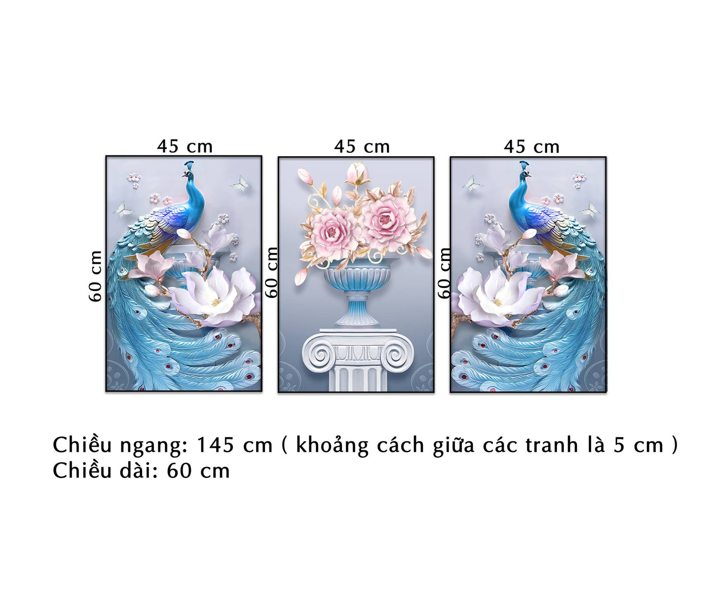 Bộ 3 Tranh Đôi Mãn Đường Bên Hoa Hồng - NT093