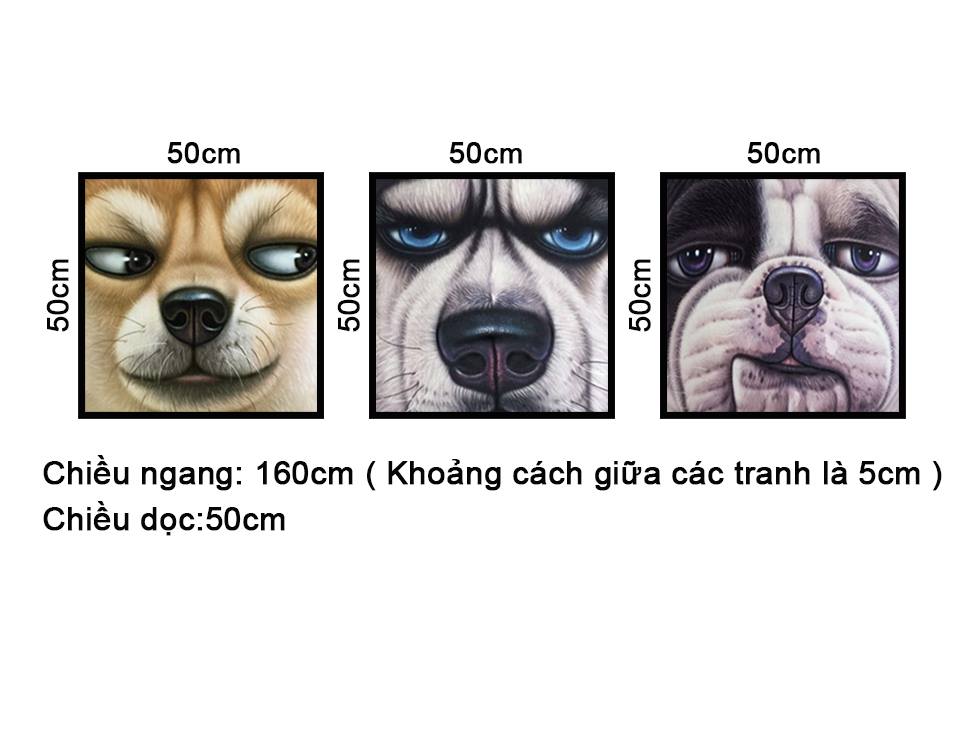 Bộ 3 Tranh Chú Cún Vui Nhộn - NT168
