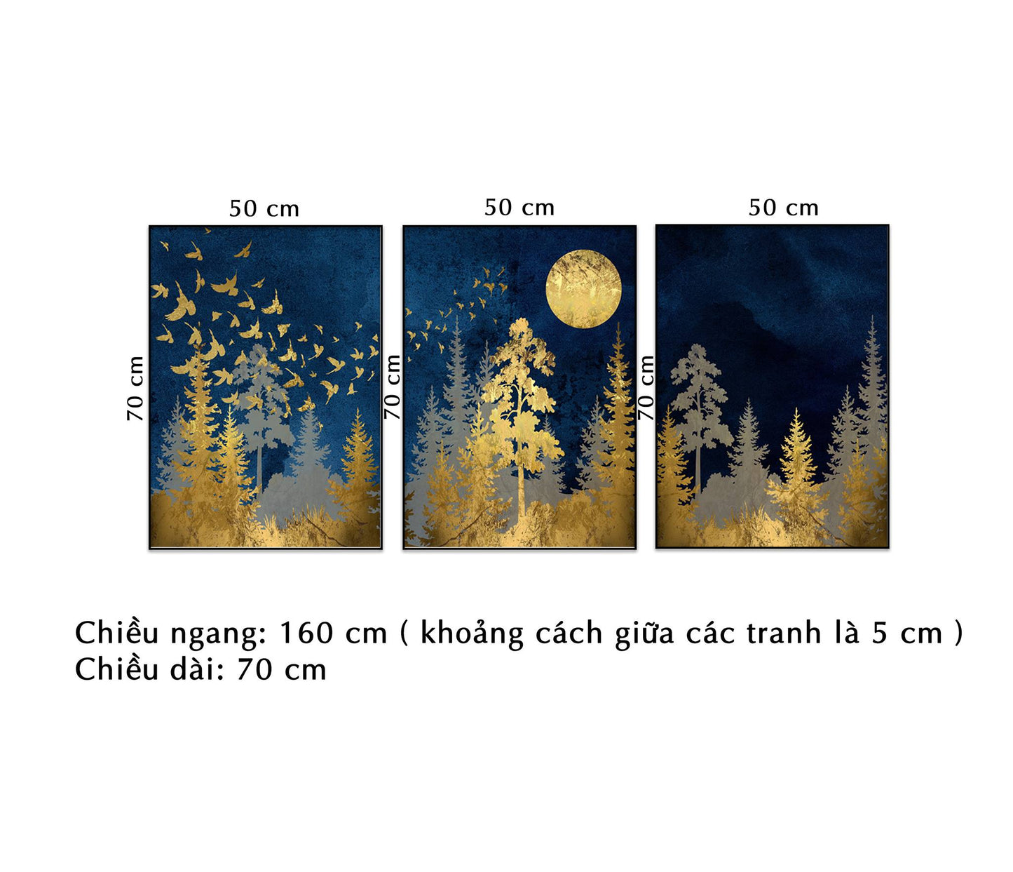 Bộ 3 Tranh Rừng Thông Vàng - HD037