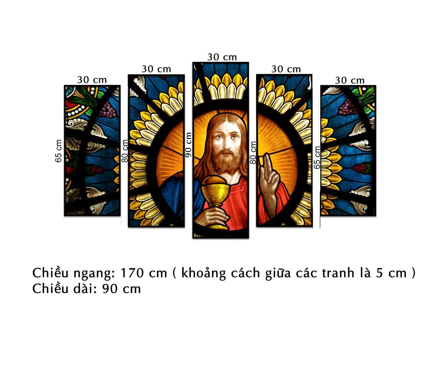 Bộ 5 Tranh Vẽ Chúa - NT122