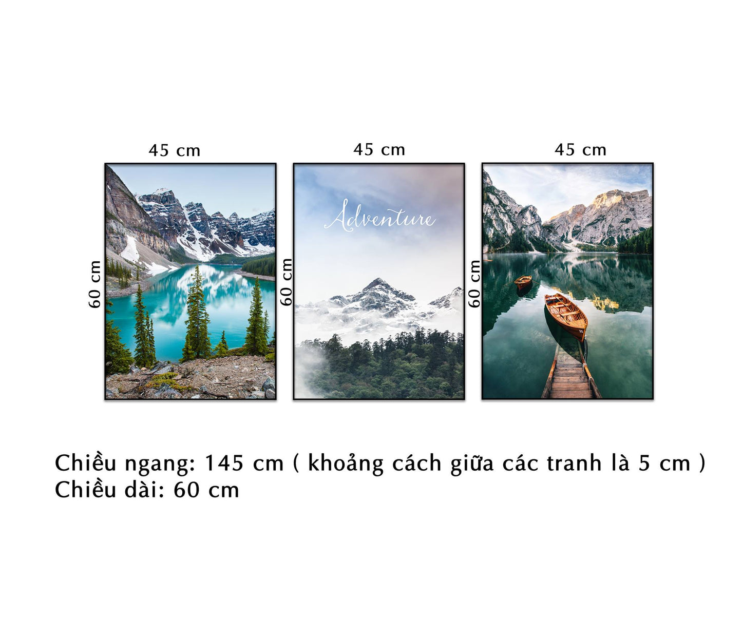 Bộ 3 Tranh Sông Núi Ấn Tượng - NT067