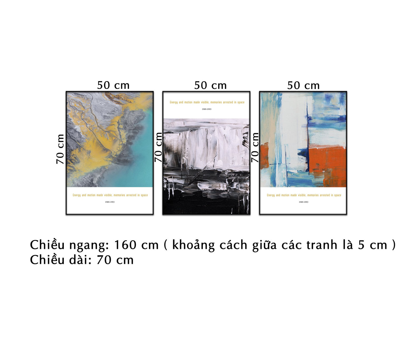 Bộ 3 Tranh Trừu Tượng Nhiều Màu - NT250