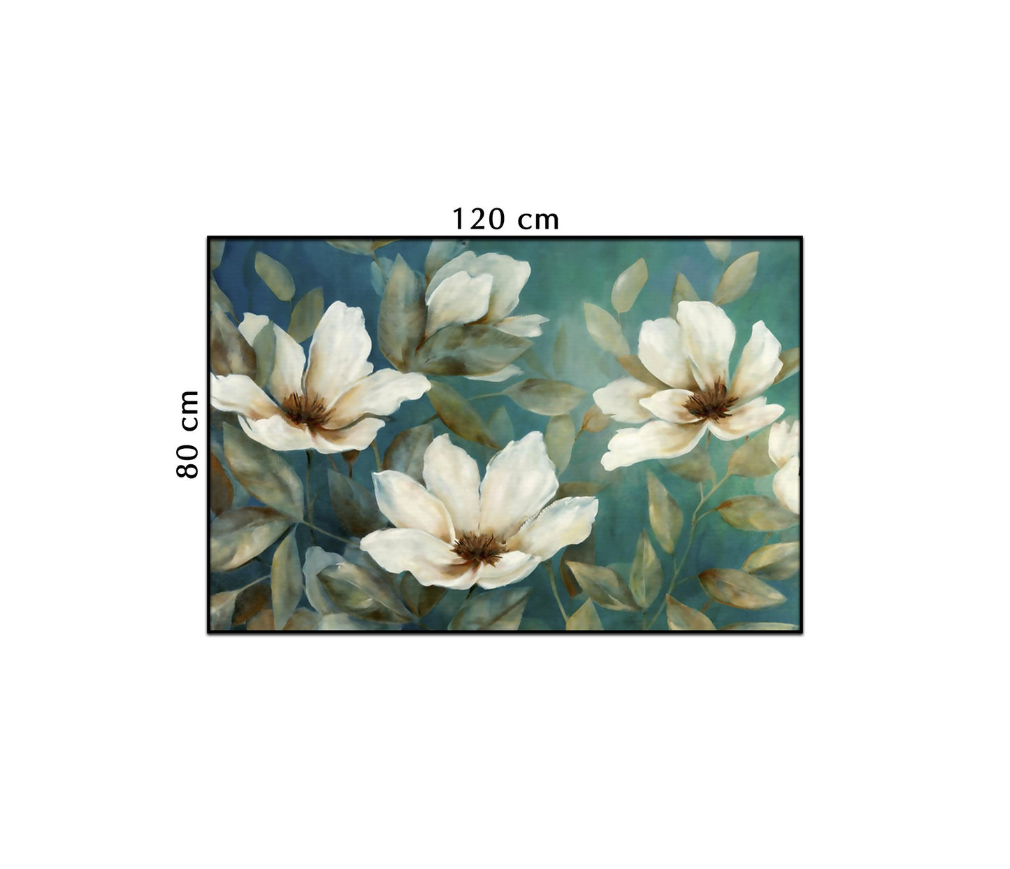 Tranh Hoa Trắng Nhẹ Nhàng Nền Xanh - NT258