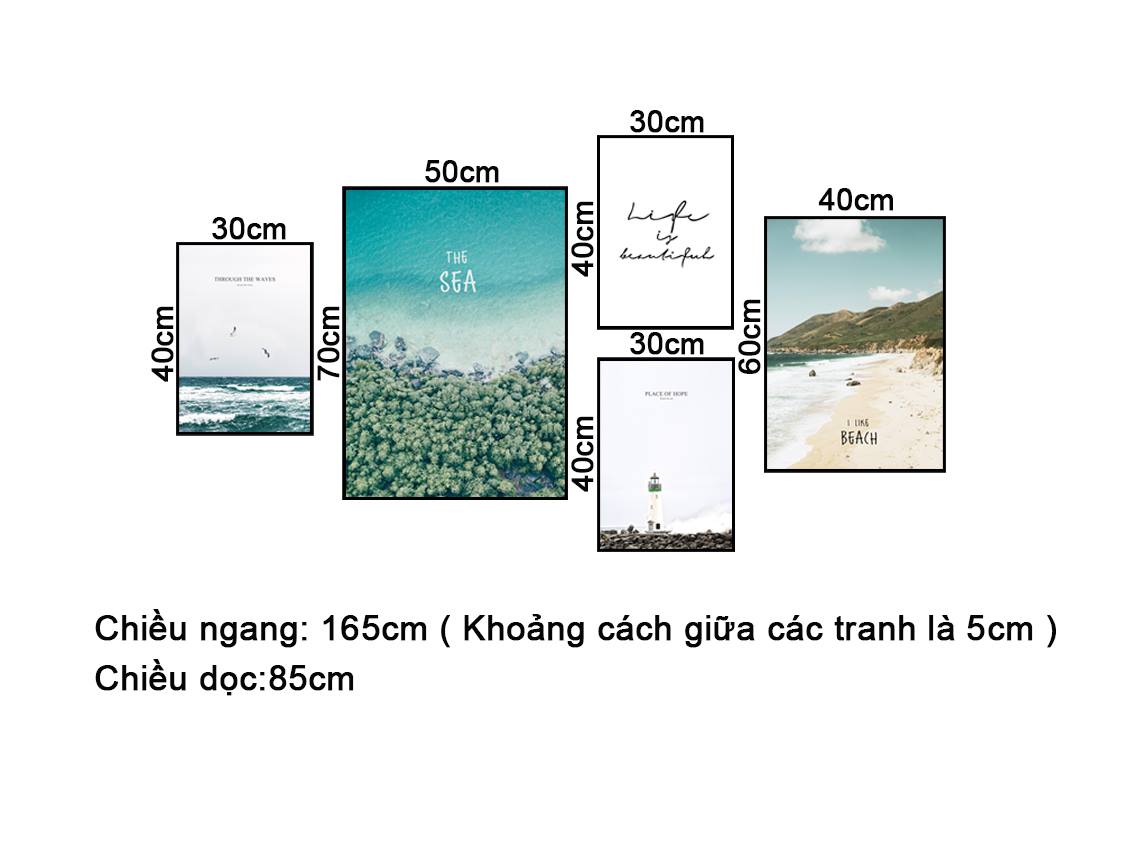 Bộ 5 Tranh The Sea - NT316