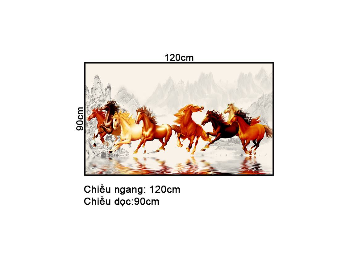 Tranh Bát Mã Đạp Vó Truy Phong - NT328