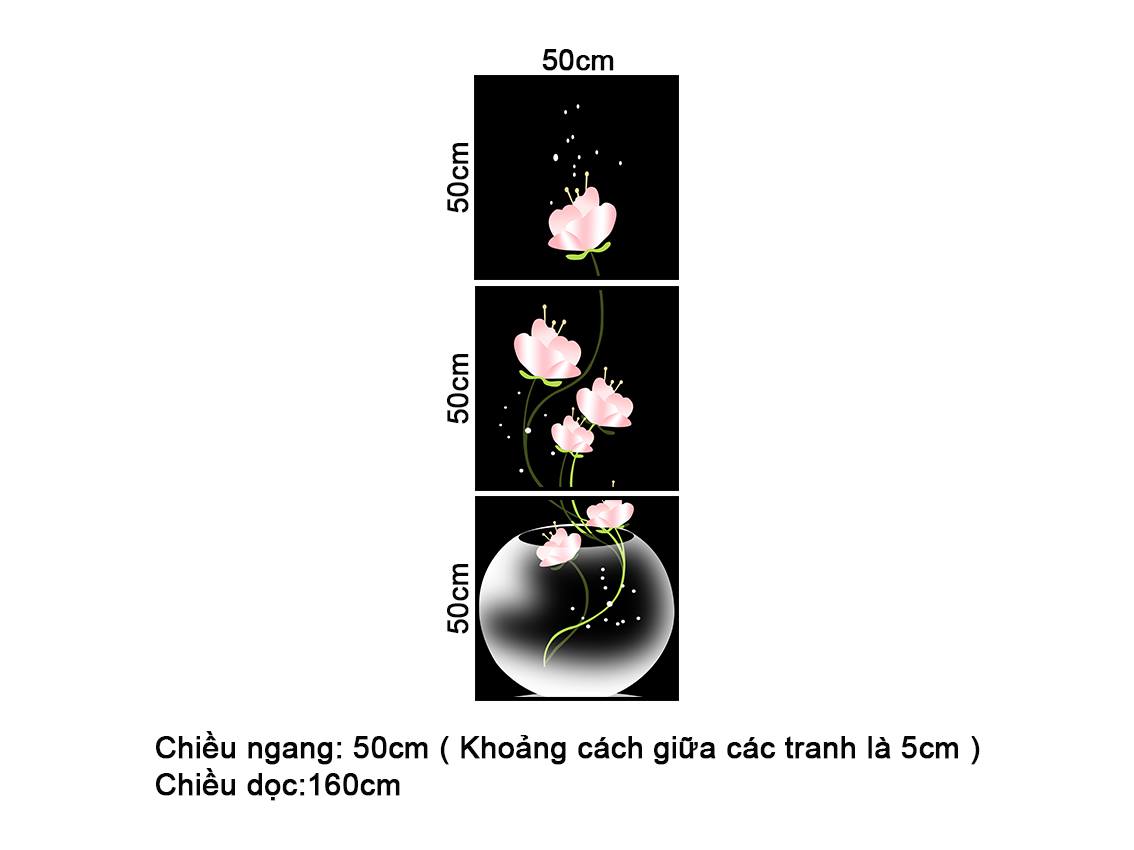Bộ 3 Tranh Lọ Hoa Nở Nhẹ Nhàng - NT364