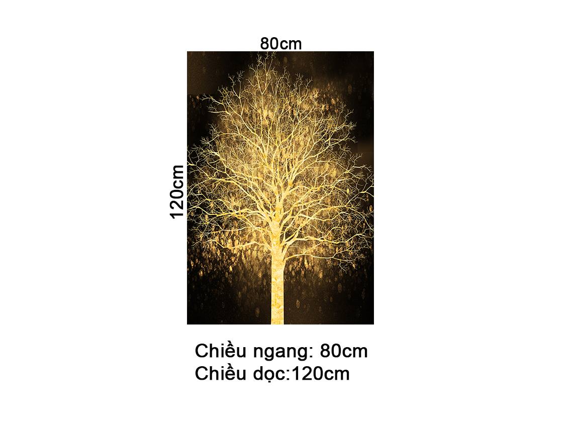 Tranh Cây Thông Sắc Vàng Trên Nền Tối - NT362