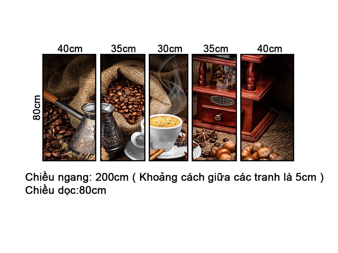 Bộ 5 Tranh Tách Cà Phê Độc Đáo - NT340