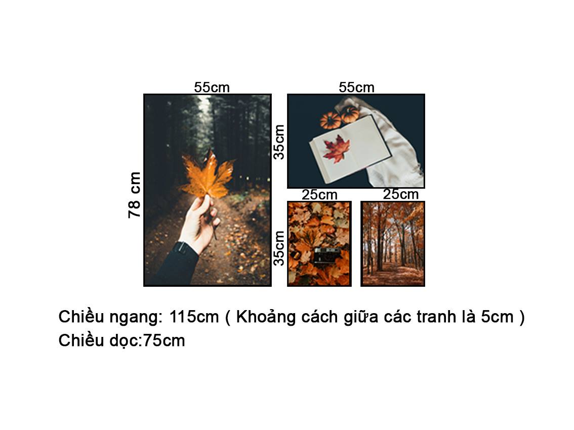 Bộ 4 Tranh Phong Cảnh Mùa Thu - NT335