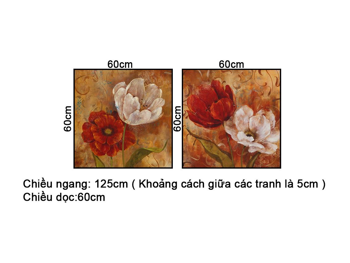 Bộ 2 Tranh Cánh Hoa Gam Màu Ấm Nóng - NT358