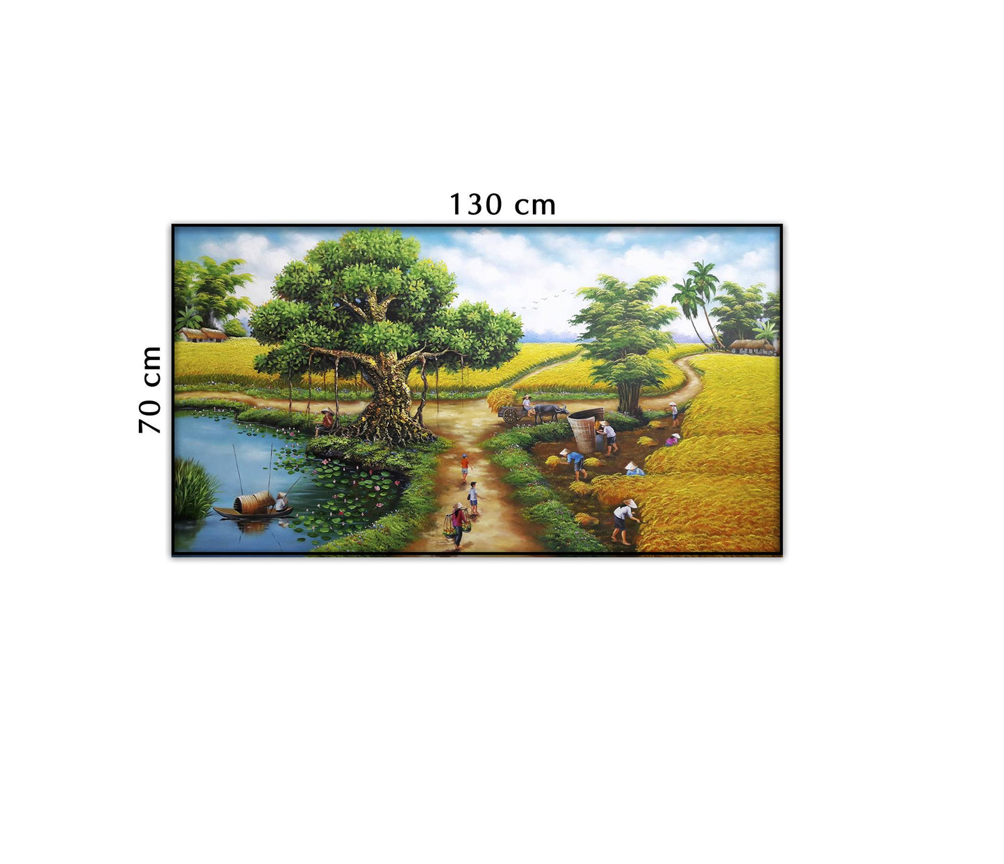 Tranh Phong Cảnh Mùa Gặt Lúa - NT279