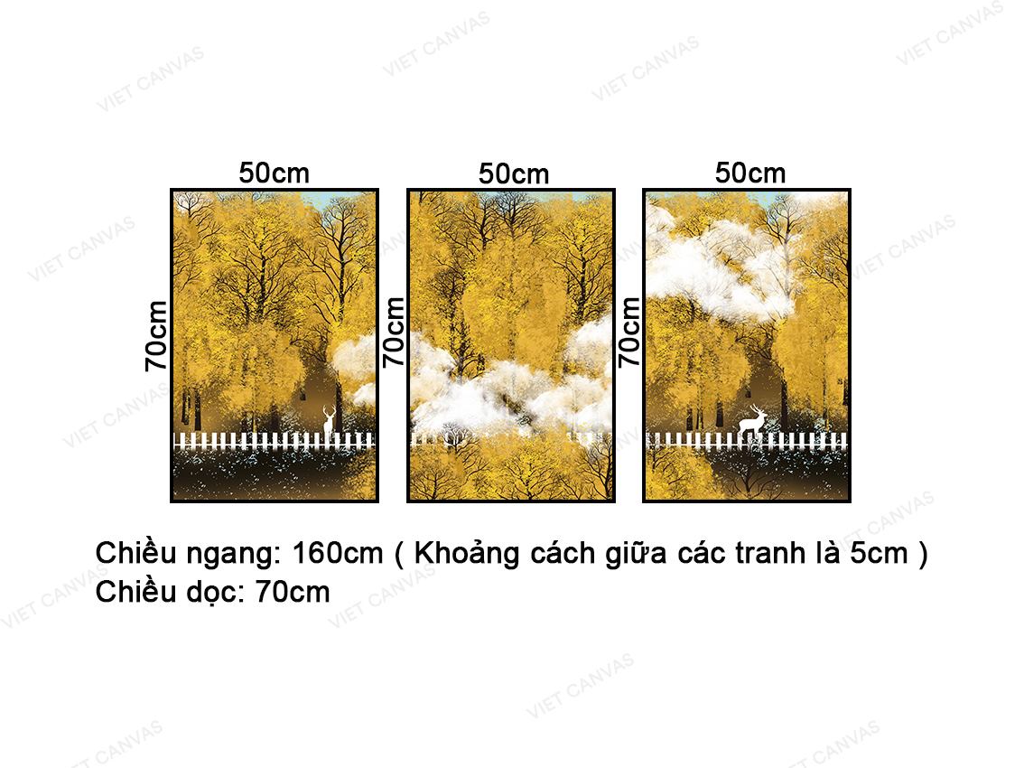 Bộ 3 Tranh Khu Rừng Mùa Thu - NT448
