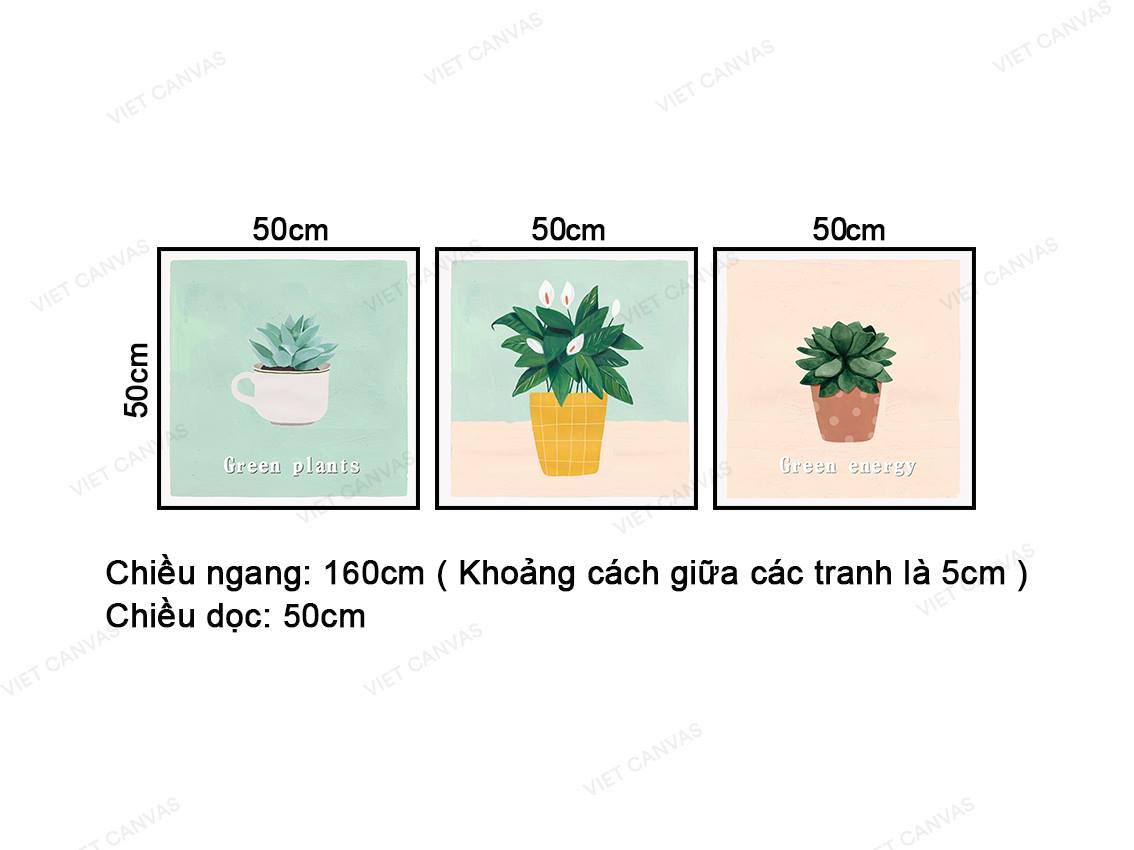 Bộ 3 Tranh Chậu Nhỏ Nhắn - NT429